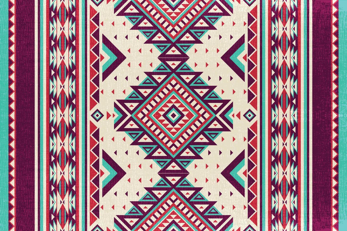 amérindien indien ornement motif géométrique ethnique textile texture tribal motif aztèque navajo mexicain tissu continu vecteur décoration mode