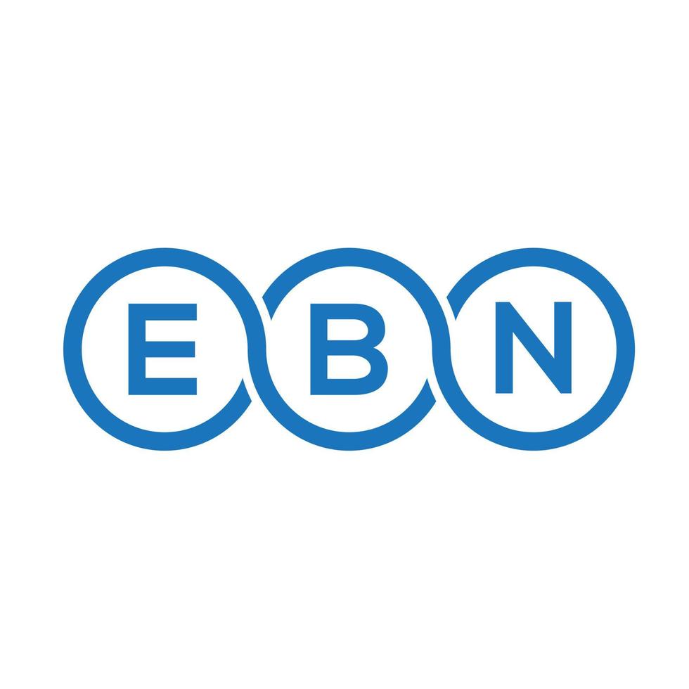 création de logo de lettre ebn sur fond noir.concept de logo de lettre initiales créatives ebn.conception de lettre vectorielle ebn. vecteur