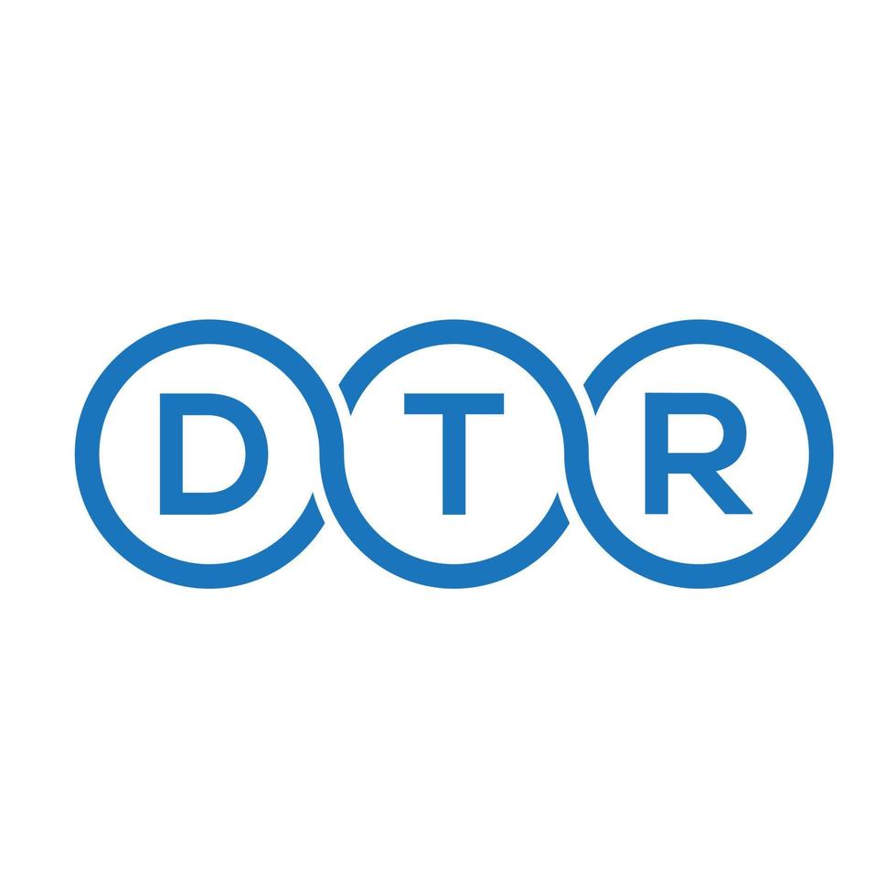 création de logo de lettre dtr sur fond noir. concept de logo de lettre initiales créatives dtr. création de lettre vectorielle dtr. vecteur