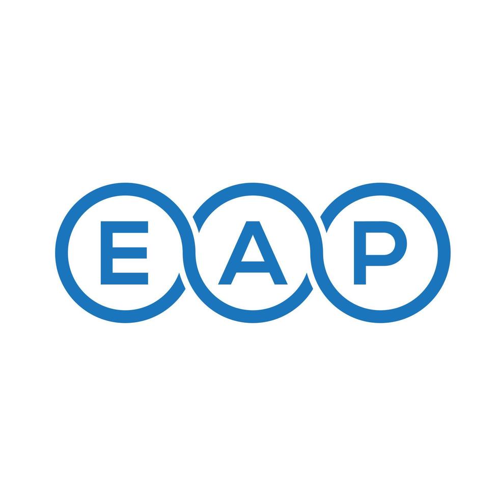 création de logo de lettre eap sur fond noir.concept de logo de lettre initiales créatives eap.conception de lettre vectorielle eap. vecteur