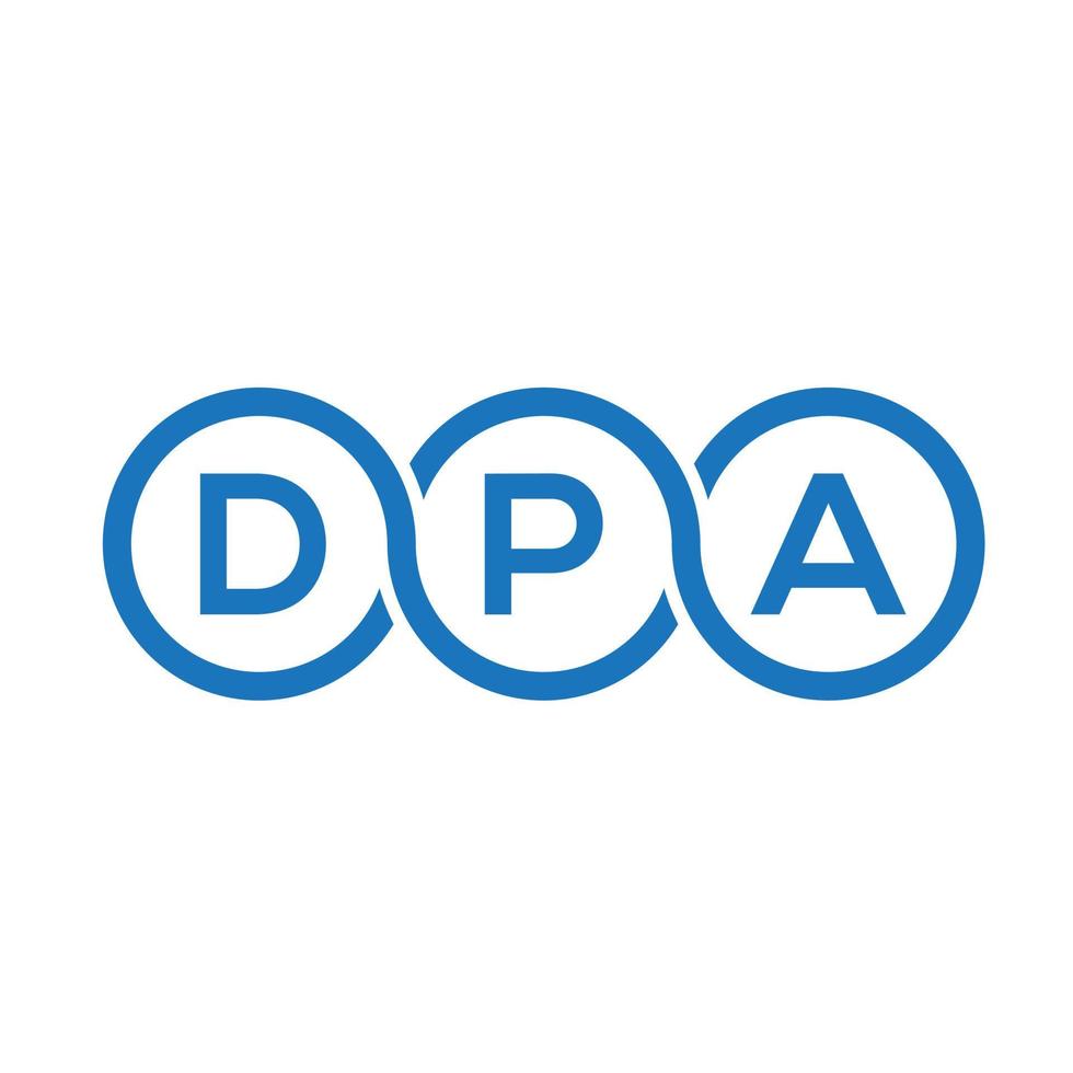 création de logo de lettre dpa sur fond noir.concept de logo de lettre initiales créatives dpa.conception de lettre vectorielle dpa. vecteur