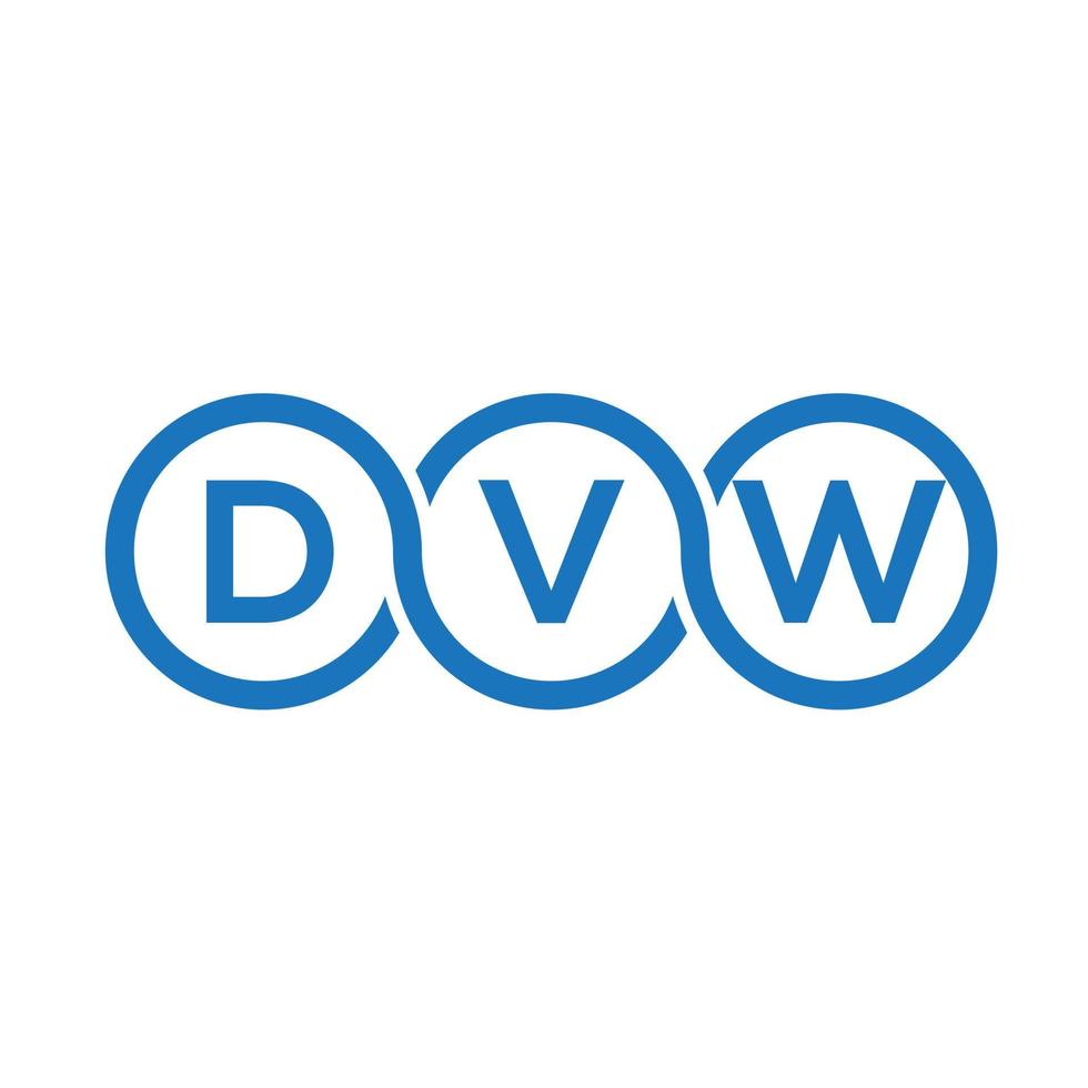 création de logo de lettre dvw sur fond noir.concept de logo de lettre d'initiales créatives dvw.conception de lettre vectorielle dvw. vecteur