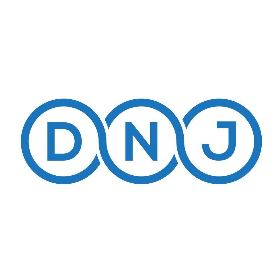 création de logo de lettre dnj sur fond noir. concept de logo de lettre initiales créatives dnj. création de lettre vectorielle dnj. vecteur