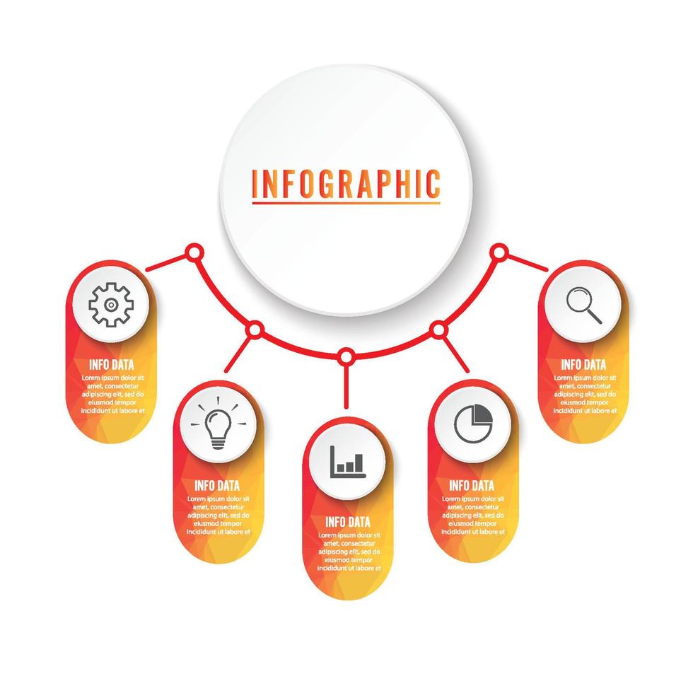 modèle d'options de nombre infographie abstraite. illustration vectorielle. peut être utilisé pour la mise en page du flux de travail, le diagramme, les options d'étape commerciale, la bannière, la conception Web. vecteur