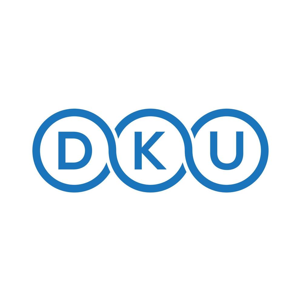 création de logo de lettre dku sur fond noir.concept de logo de lettre initiales créatives dku.conception de lettre vectorielle dku. vecteur