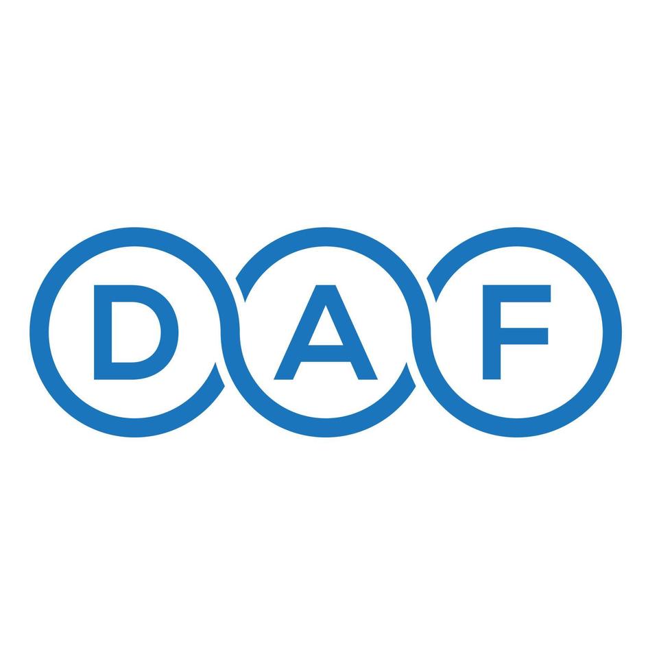 création de logo de lettre daf sur fond noir.concept de logo de lettre initiales créatives daf.conception de lettre vectorielle daf. vecteur