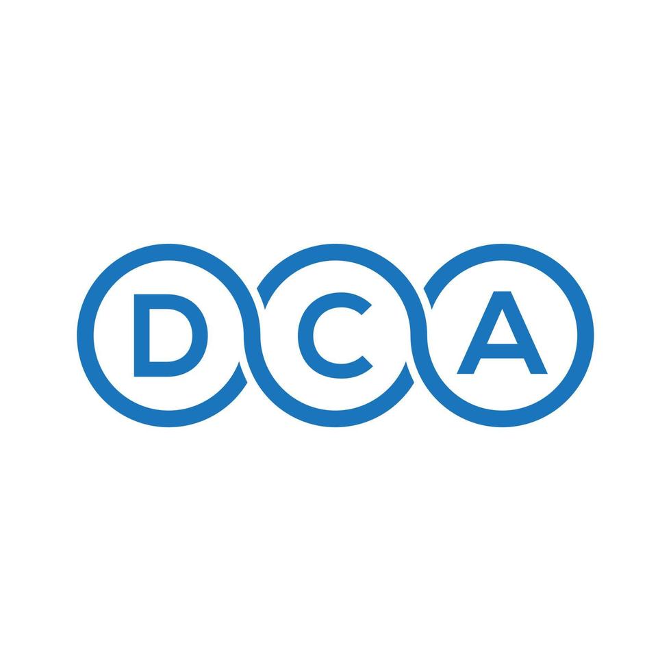 création de logo de lettre dca sur fond noir. concept de logo de lettre initiales créatives dca. création de lettre vectorielle dca. vecteur