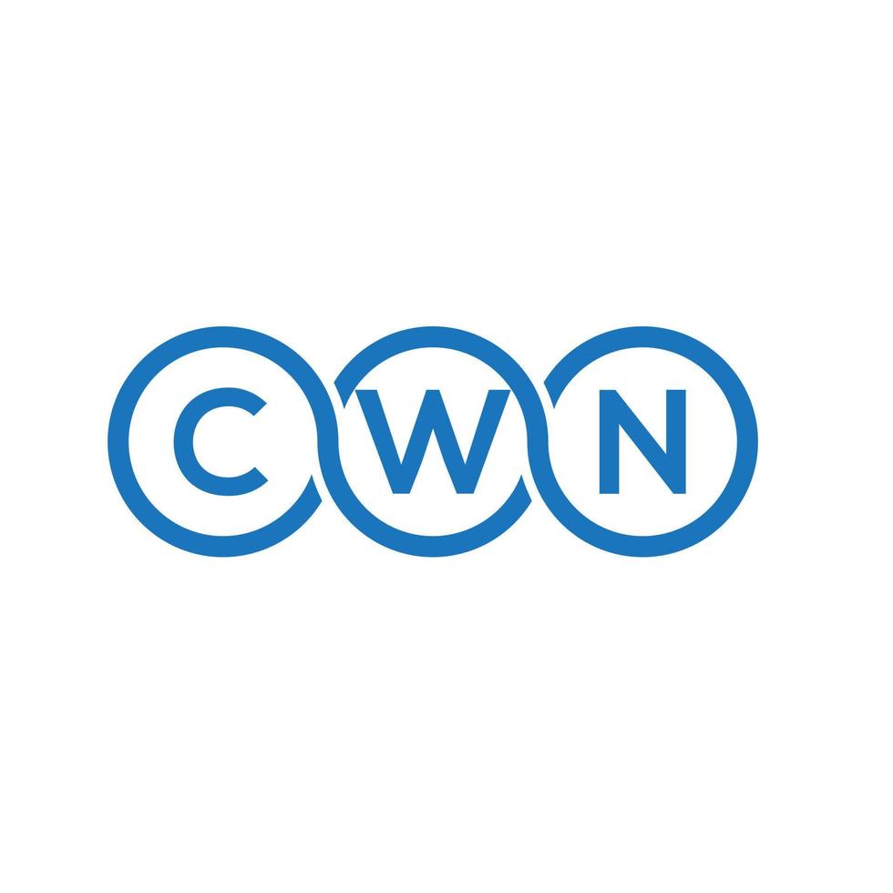 création de logo de lettre cwn sur fond noir.concept de logo de lettre initiales créatives cwn.conception de lettre vectorielle cwn. vecteur