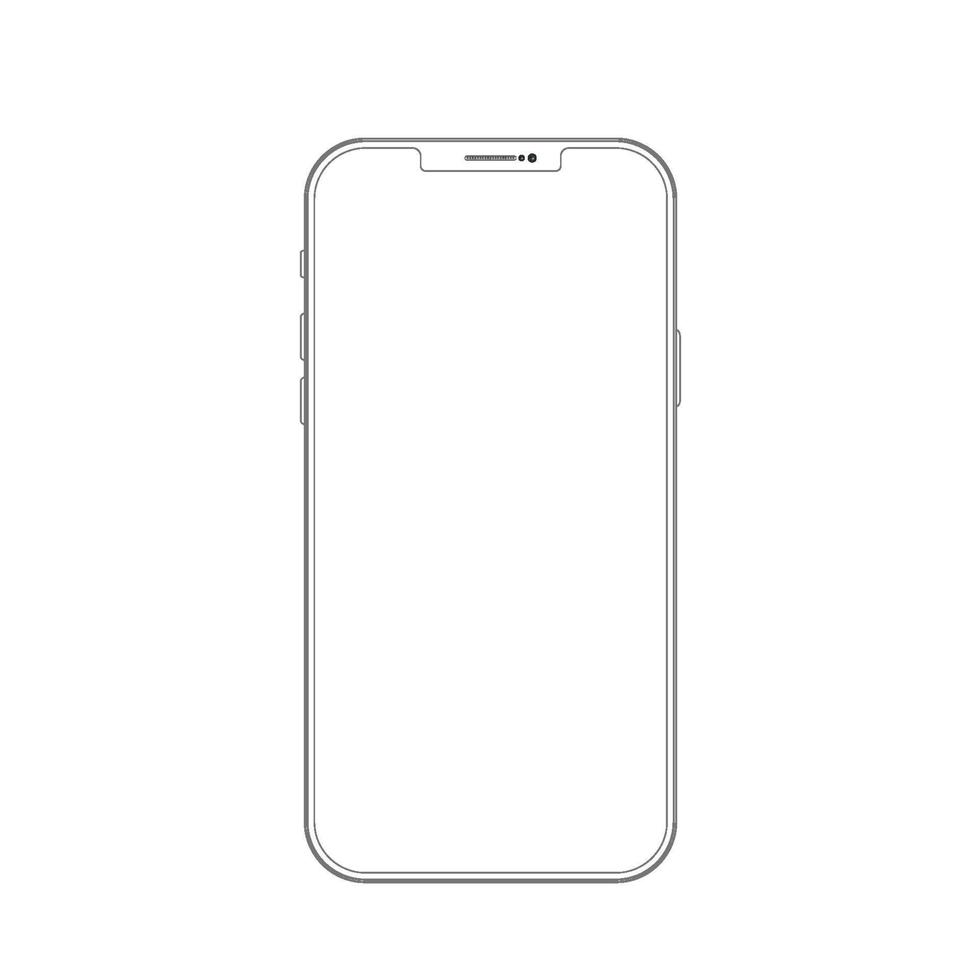 smartphone de dessin de contour. conception élégante de style de ligne mince vecteur