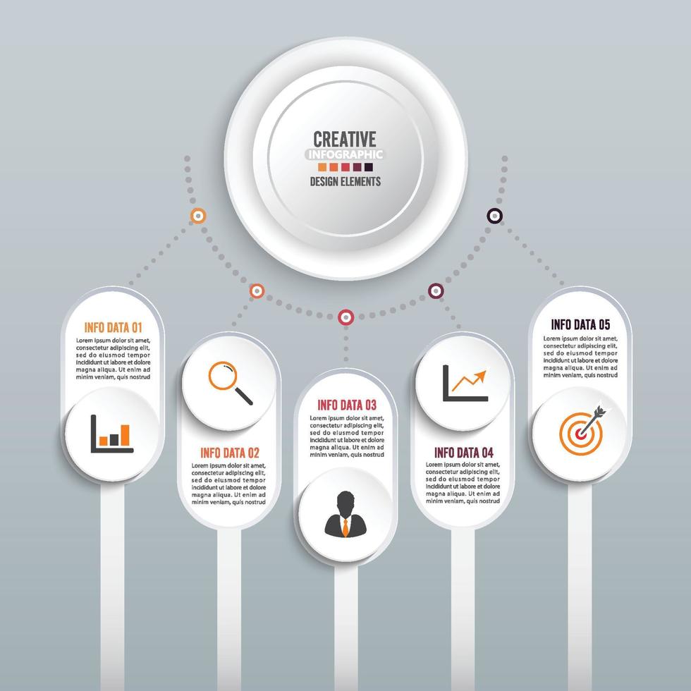 modèle d'options de nombre infographie abstraite. illustration vectorielle. peut être utilisé pour la mise en page du flux de travail, le diagramme, les options d'étape commerciale, la bannière, la conception Web. vecteur