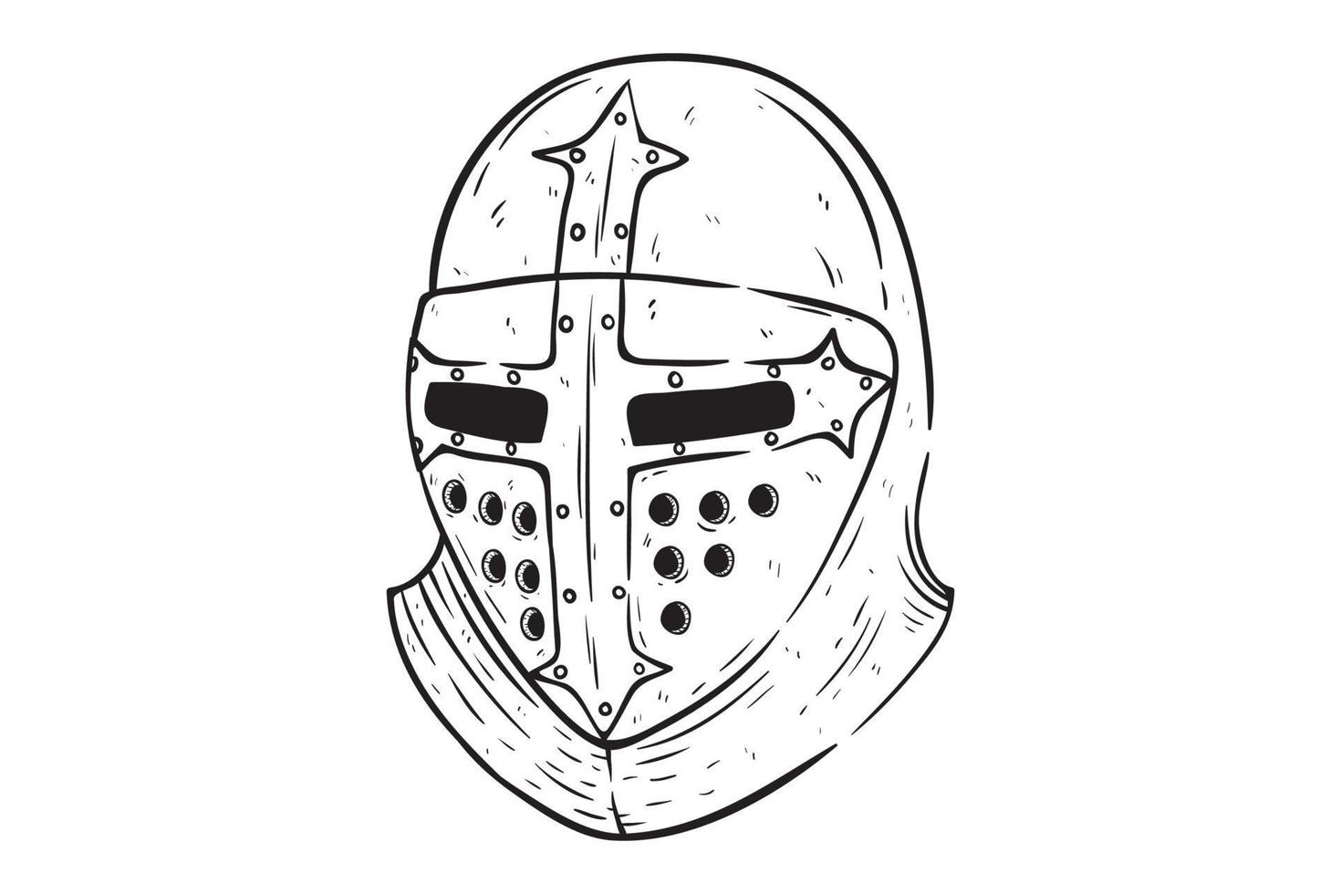 casque de gladiateur ou casque troy avec style dessiné à la main vecteur