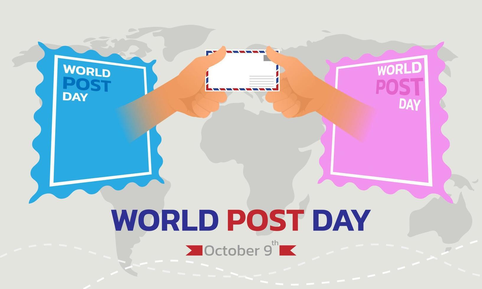 arrière-plan pour la journée mondiale de la poste. vecteur