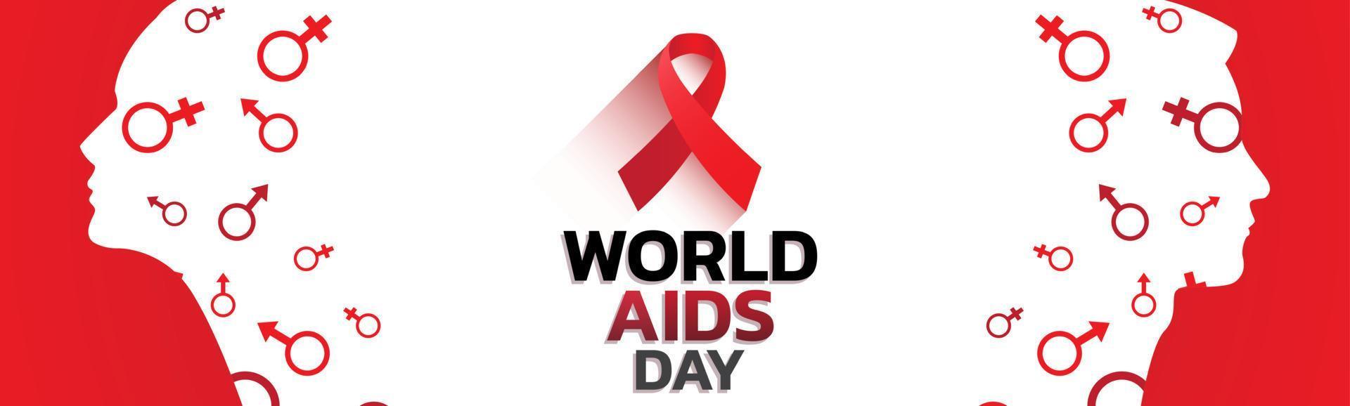 illustration de fond de bannière de la journée mondiale du sida. vecteur