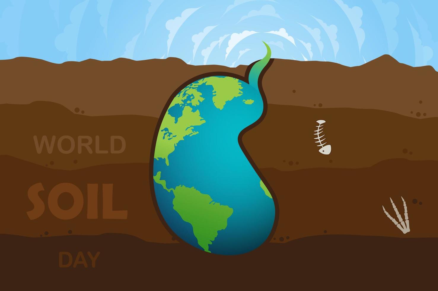 illustration vectorielle de conception de la journée mondiale du sol pour l'arrière-plan de l'affiche et la conception de la bannière vecteur