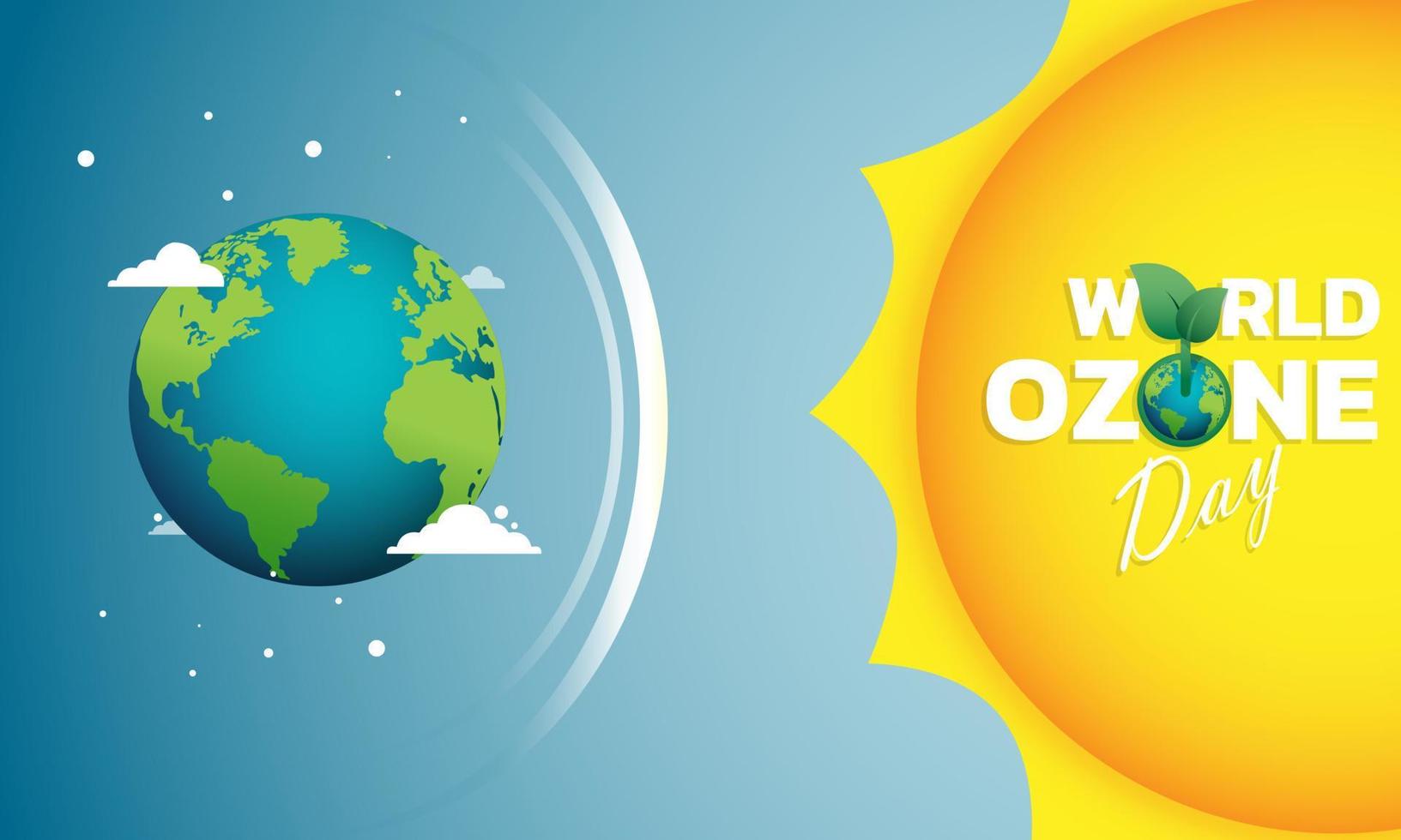 illustration vectorielle de la journée mondiale de l'ozone pour l'affiche, la conception de la bannière. vecteur