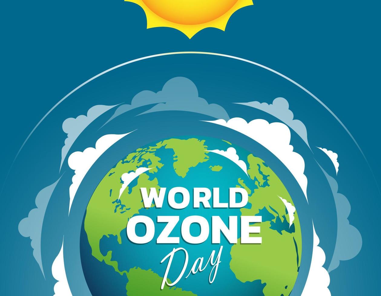illustration vectorielle de la journée mondiale de l'ozone pour l'affiche, la conception de la bannière. vecteur