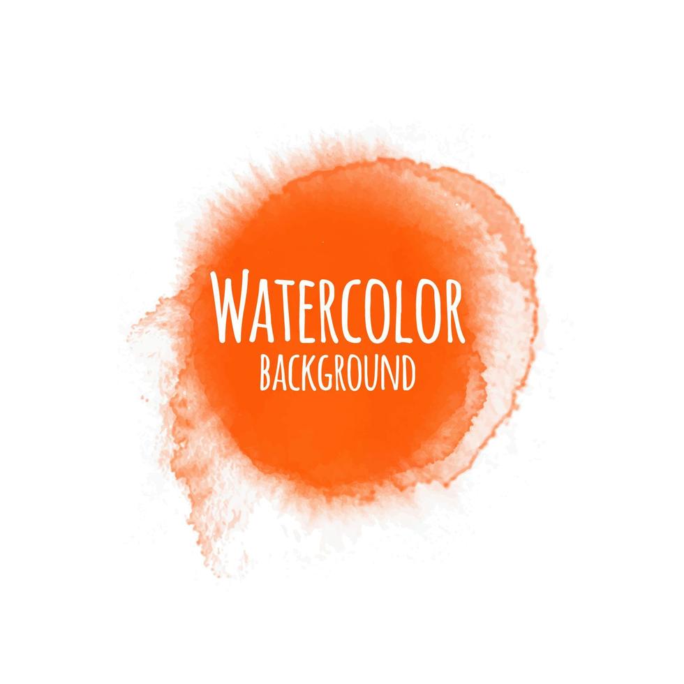 fond aquarelle abstrait couleur orange isolé sur vecteur de couleur blanche