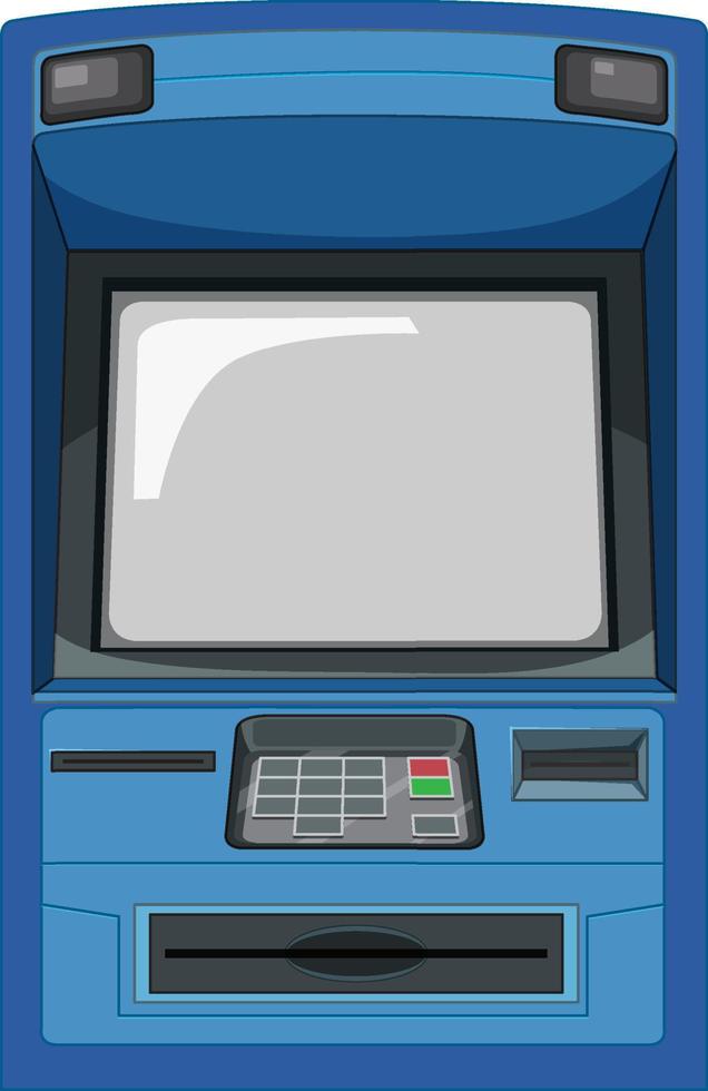 Distributeur automatique de billets isolé sur fond blanc vecteur