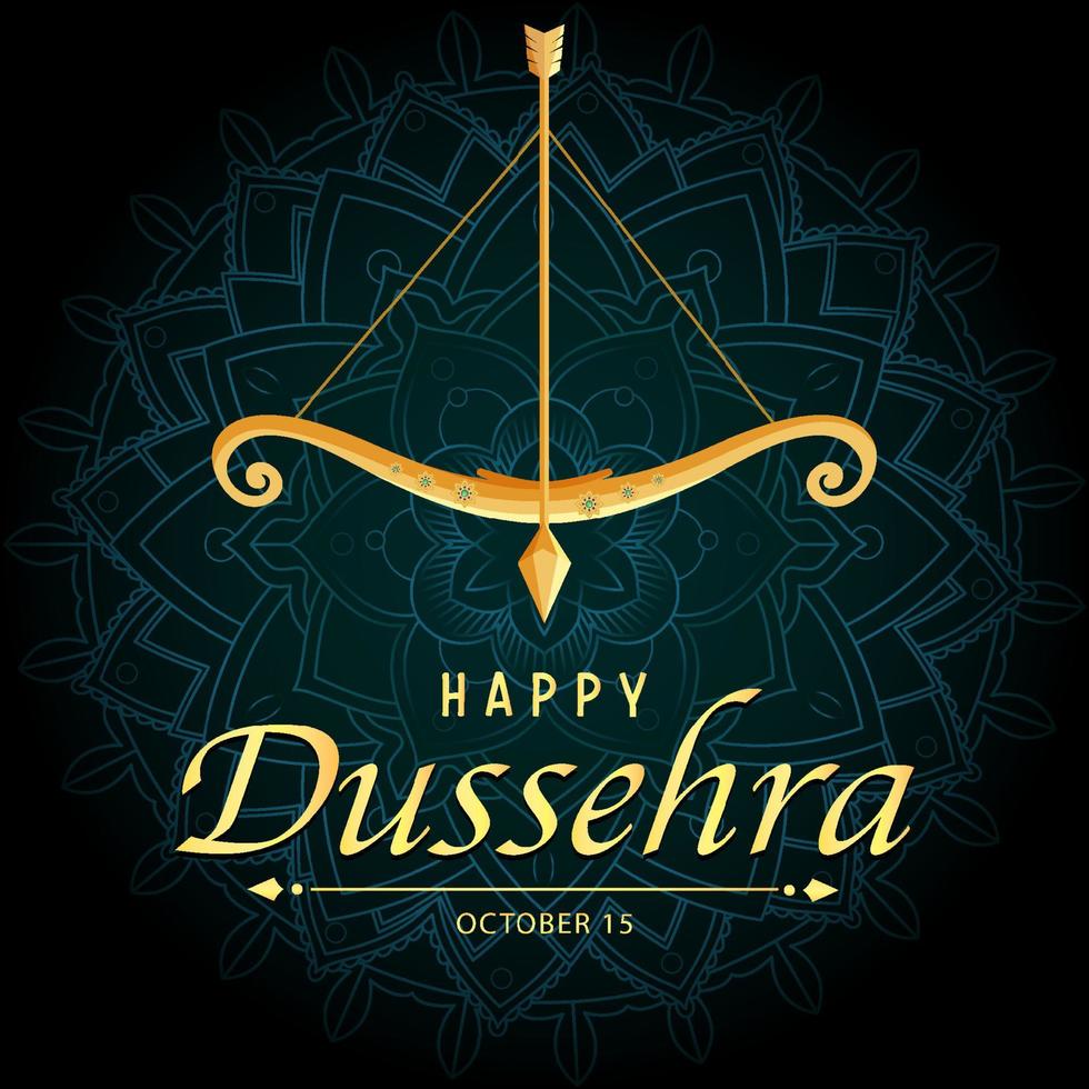 affiche du festival hindou happy dussehra vecteur