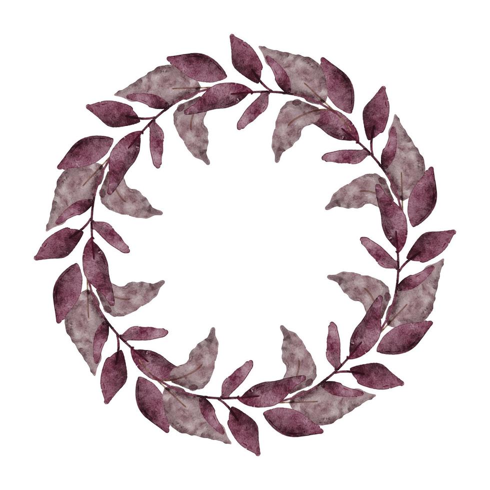 feuillage floral couronne cercle frontière aquarelle peinture vecteur