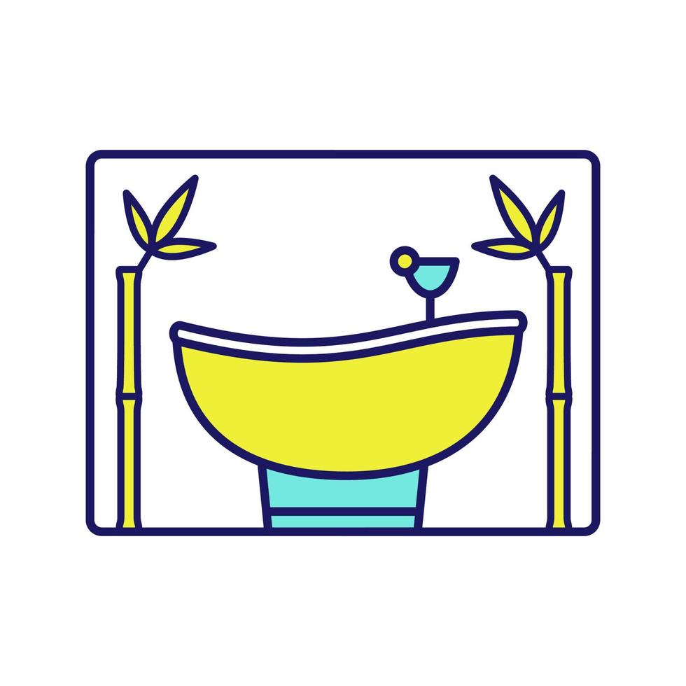 icône de couleur des services de salon de spa. massages et soins du corps. bien-être et détente. salle de bain. illustration vectorielle isolée vecteur