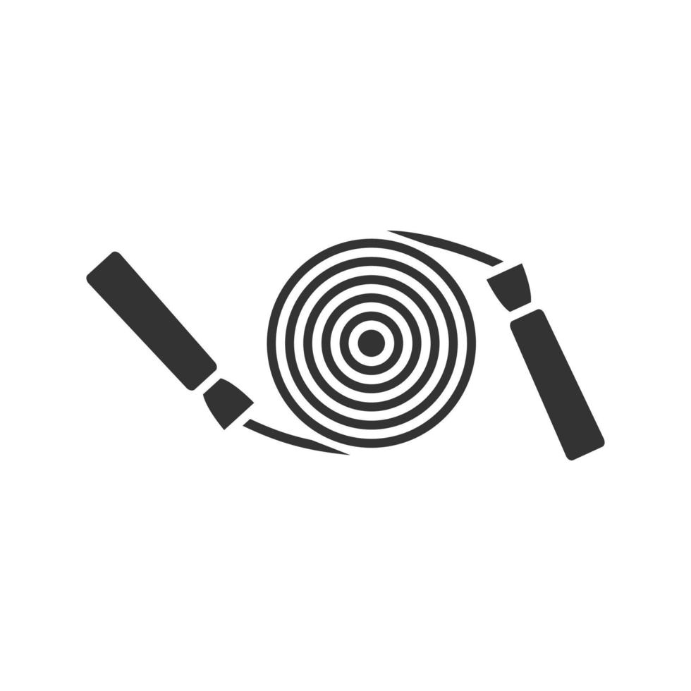 icône de glyphe de corde à sauter. corde à sauter. symbole de la silhouette. espace négatif. illustration vectorielle isolée vecteur