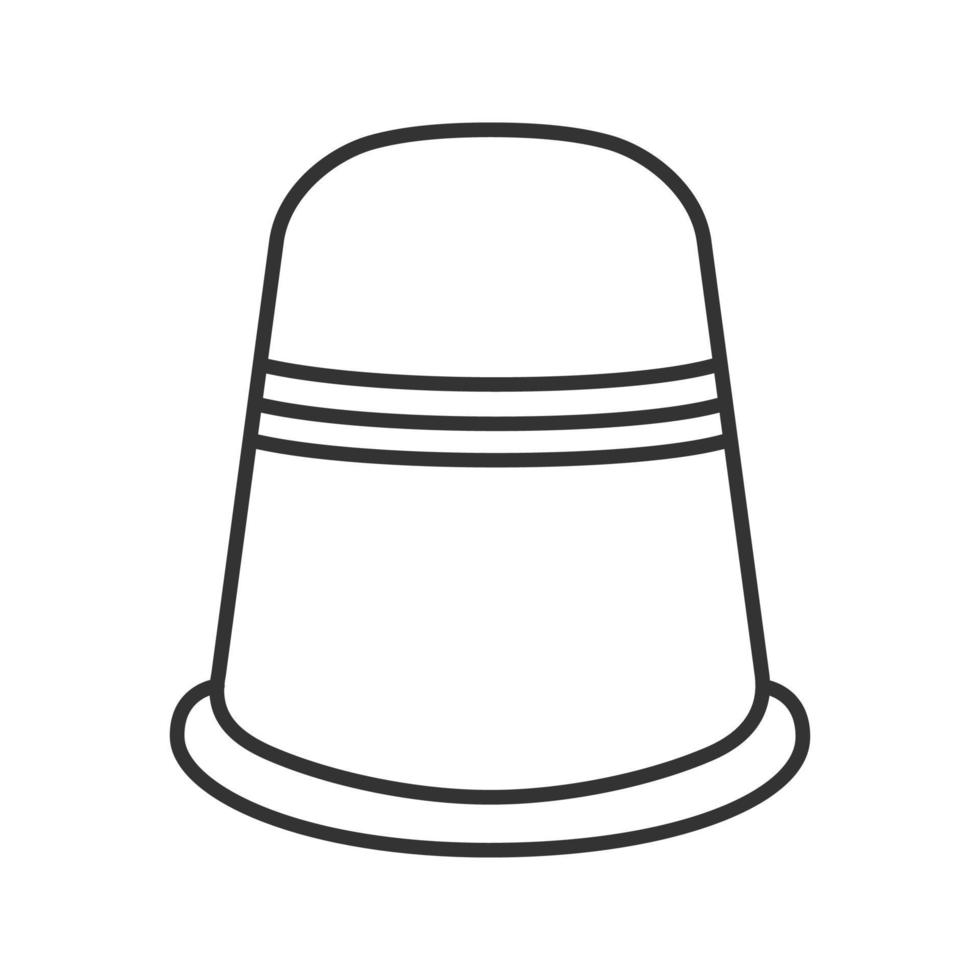 icône linéaire de dé à coudre. illustration de la ligne mince. protège-doigts. symbole de contour. dessin de contour isolé de vecteur