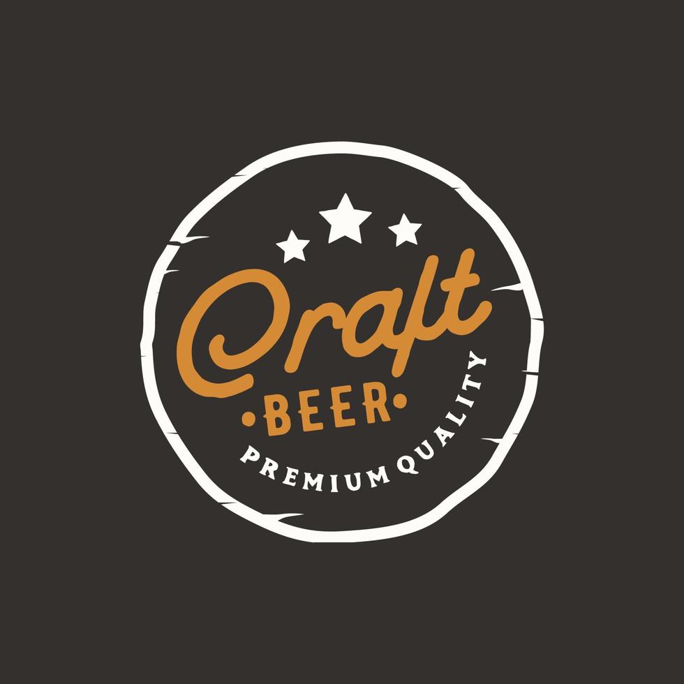 modèle de conception de logo d'étiquette professionnelle moderne pour la bière artisanale vecteur
