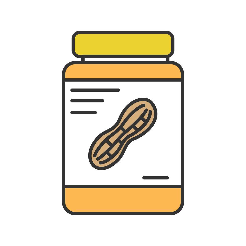 icône de couleur de pot de beurre d'arachide. illustration vectorielle isolée vecteur