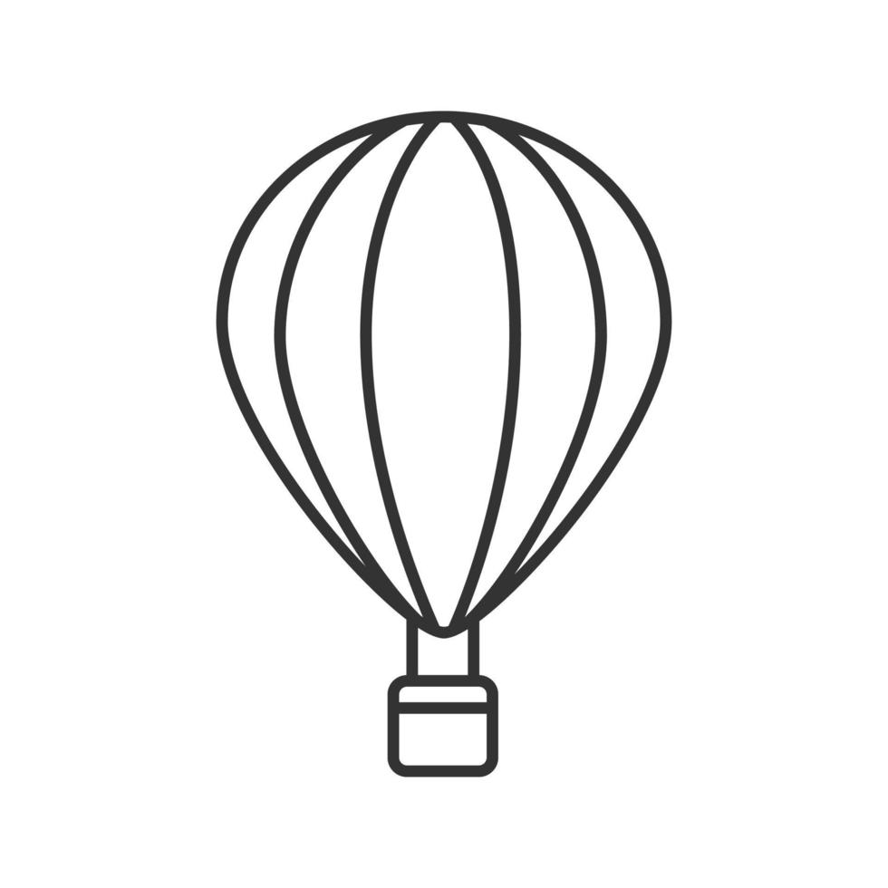 icône linéaire de montgolfière. illustration de la ligne mince. aérostat. symbole de contour. dessin de contour isolé de vecteur