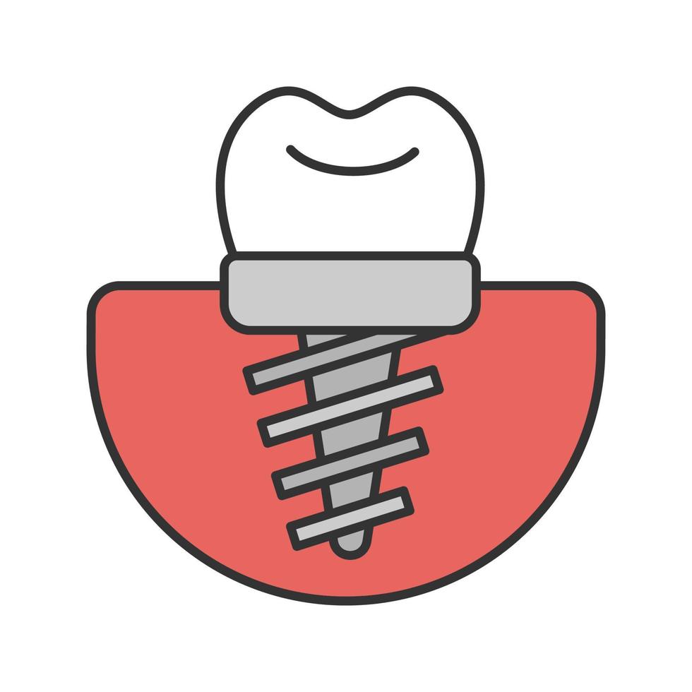 icône de couleur d'implant dentaire. implant endo-osseux. illustration vectorielle isolée vecteur