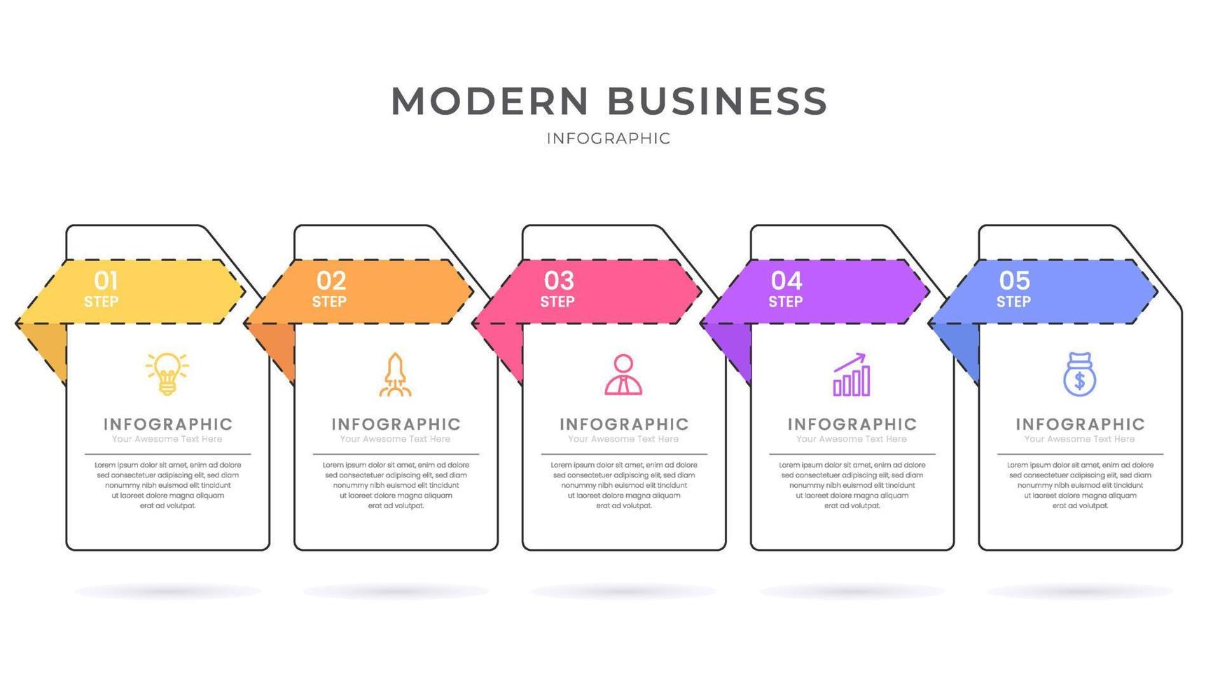 élégant modèle de vecteur 3d infographique avec des étapes pour réussir. présentation avec des icônes d'éléments de ligne. la conception de concept d'entreprise peut être utilisée pour la mise en page web, brochure, diagramme, graphique ou bannière