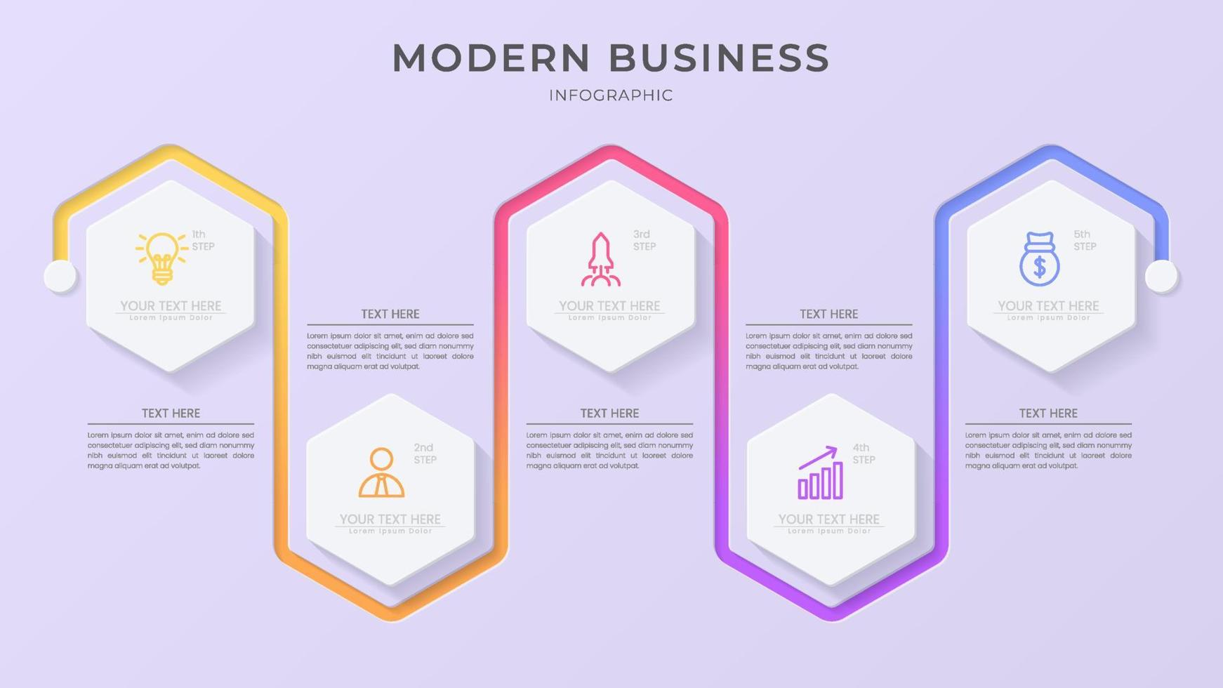 modèle de vecteur d'infographie 3d minimaliste avec des étapes pour réussir. présentation avec des icônes d'éléments de ligne. la conception de concept d'entreprise peut être utilisée pour la mise en page web, brochure, diagramme, graphique ou bannière