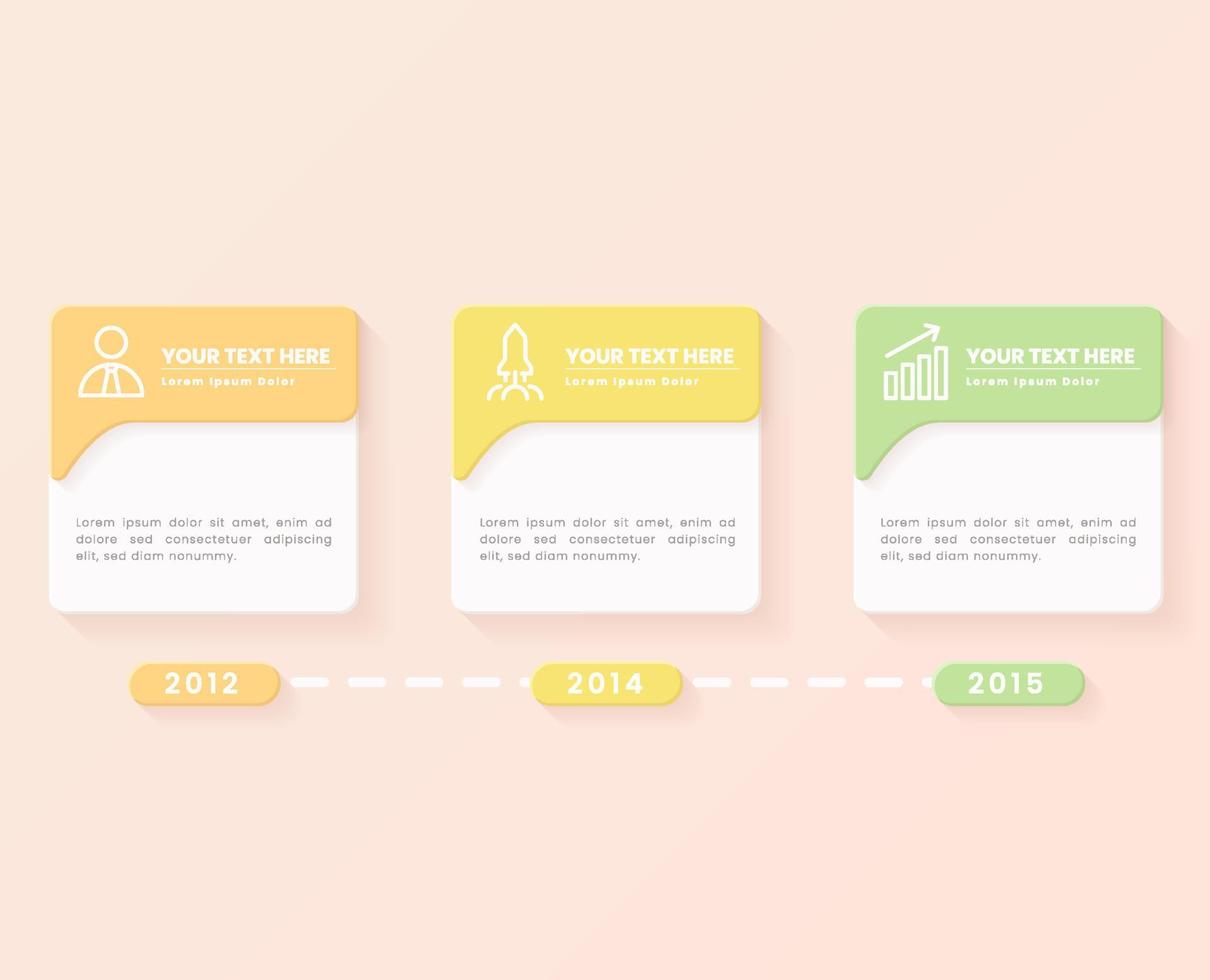 modèle de vecteur d'infographie 3d minimaliste avec des étapes pour réussir. présentation avec des icônes d'éléments de ligne. la conception de concept d'entreprise peut être utilisée pour la mise en page web, brochure, diagramme, graphique ou bannière