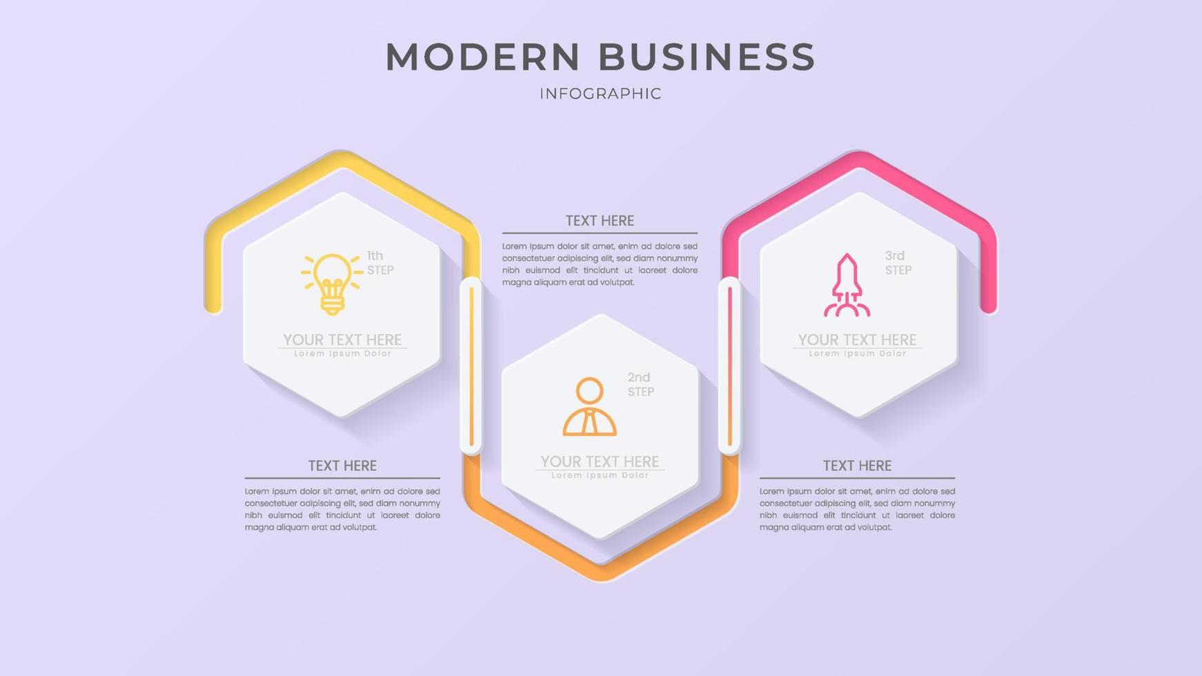 modèle de vecteur d'infographie 3d minimaliste avec des étapes pour réussir. présentation avec des icônes d'éléments de ligne. la conception de concept d'entreprise peut être utilisée pour la mise en page web, brochure, diagramme, graphique ou bannière