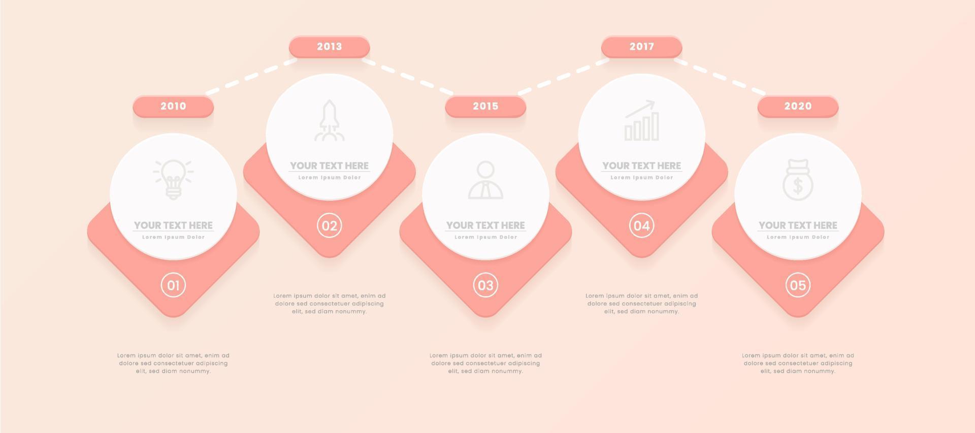 modèle de vecteur d'infographie 3d minimaliste avec des étapes pour réussir. présentation avec des icônes d'éléments de ligne. la conception de concept d'entreprise peut être utilisée pour la mise en page web, brochure, diagramme, graphique ou bannière