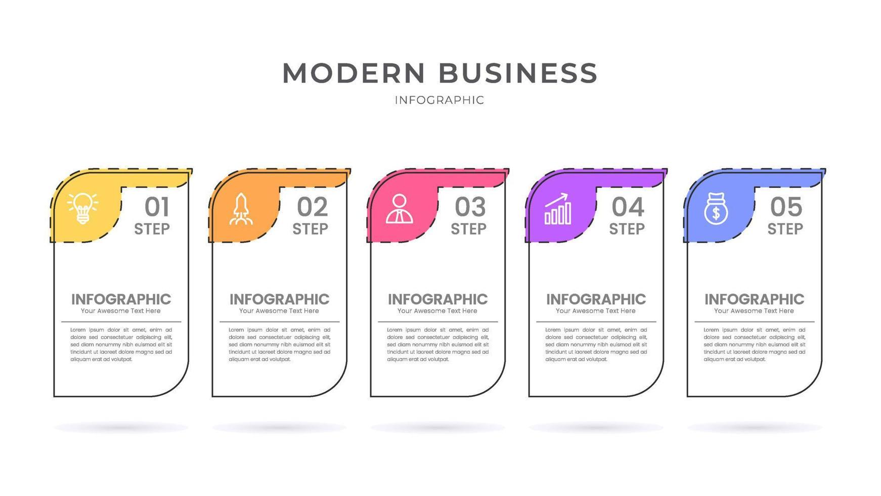 élégant modèle de vecteur 3d infographique avec des étapes pour réussir. présentation avec des icônes d'éléments de ligne. la conception de concept d'entreprise peut être utilisée pour la mise en page web, brochure, diagramme, graphique ou bannière