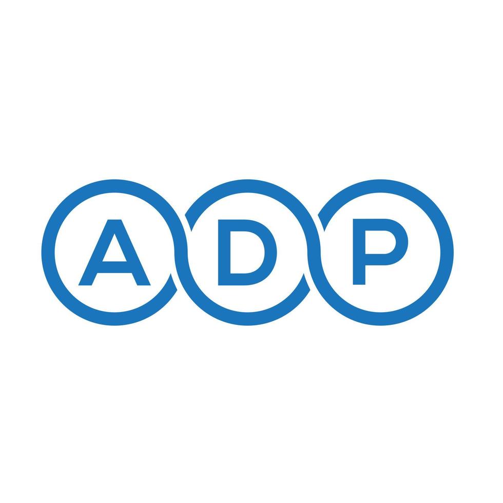 création de logo de lettre adp sur fond blanc. concept de logo de lettre initiales créatives adp. conception de lettre adp. vecteur