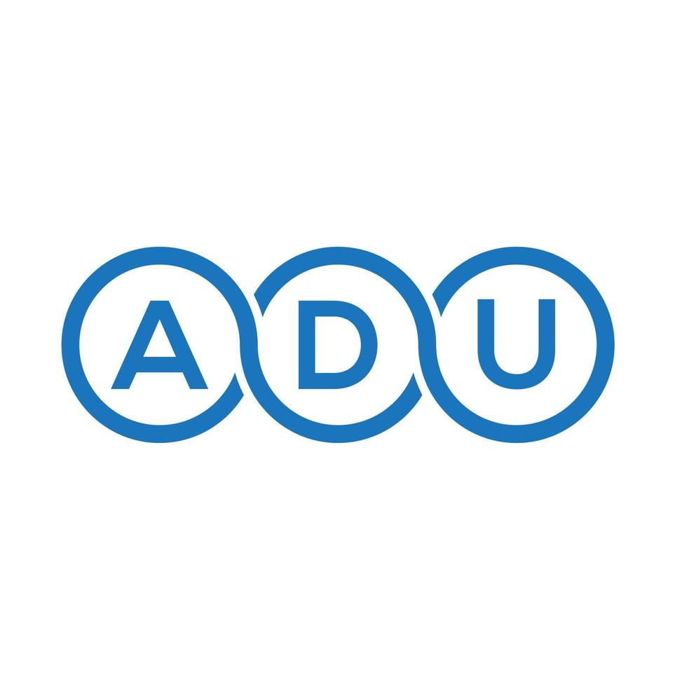 concept de logo de lettre initiales créatives adu. conception de lettre adu. création de logo de lettre adu sur fond blanc. concept de logo de lettre initiales créatives adu. conception de lettre adu. vecteur