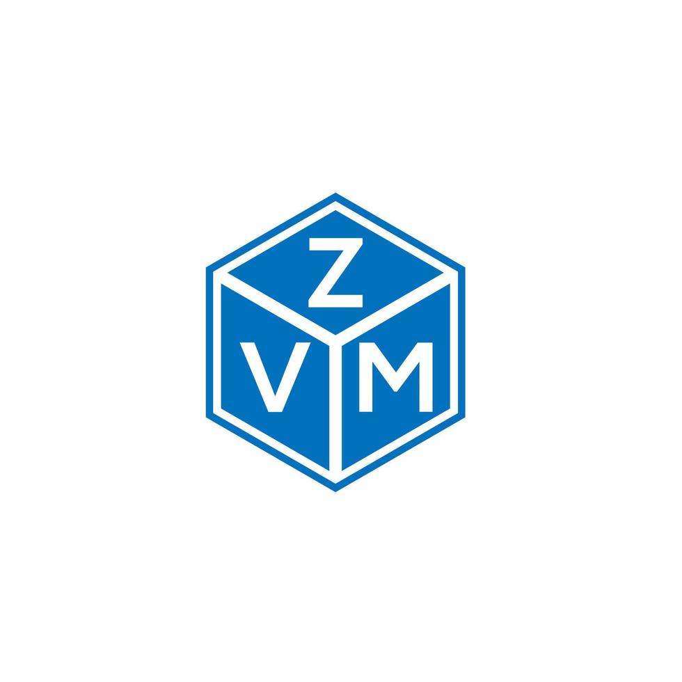 création de logo de lettre zvm sur fond blanc. concept de logo de lettre initiales créatives zvm. conception de lettre zvm. vecteur