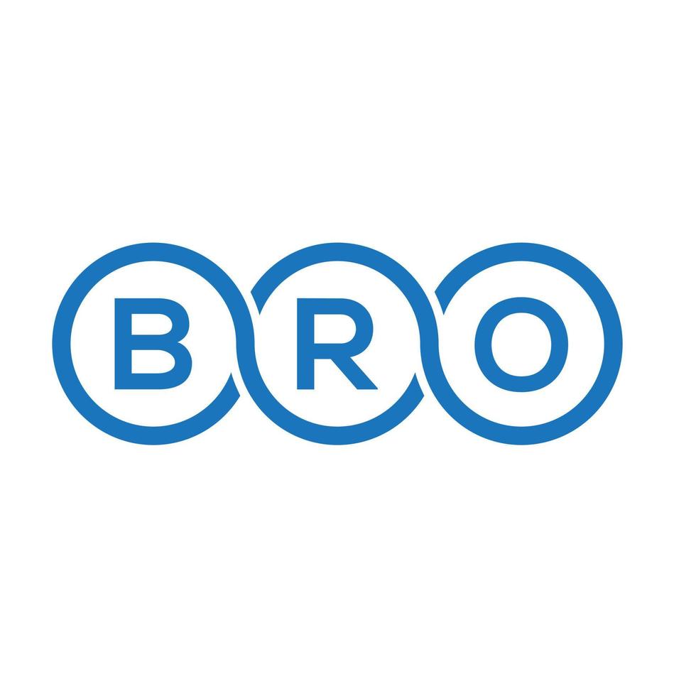 création de logo de lettre bro sur fond blanc. concept de logo de lettre initiales créatives bro. conception de lettre de frère. vecteur