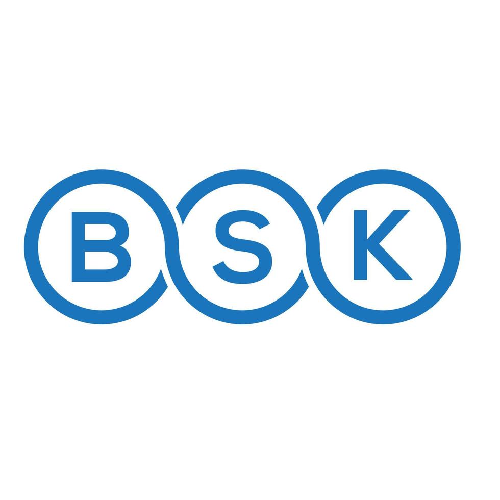 création de logo de lettre bsk sur fond blanc. concept de logo de lettre initiales créatives bsk. conception de lettre bsk. vecteur