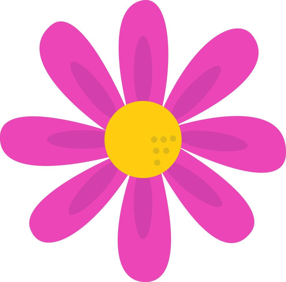 fleur violette stylisée mise en évidence sur un fond blanc. fleur de vecteur en style cartoon. illustration vectorielle pour salutations, mariages, cartes postales, logo, conception de fleurs.