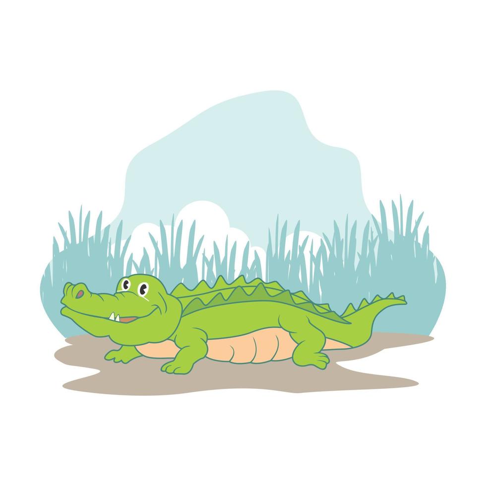 crocodile de dessin animé mignon vecteur