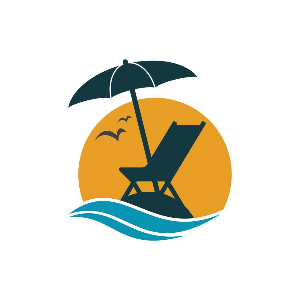 parapluie table mer logo vecteur