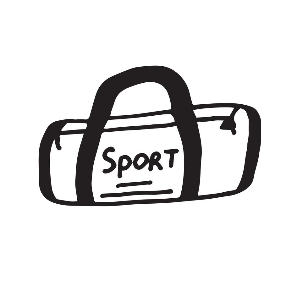 sac de sport style doodle vecteur