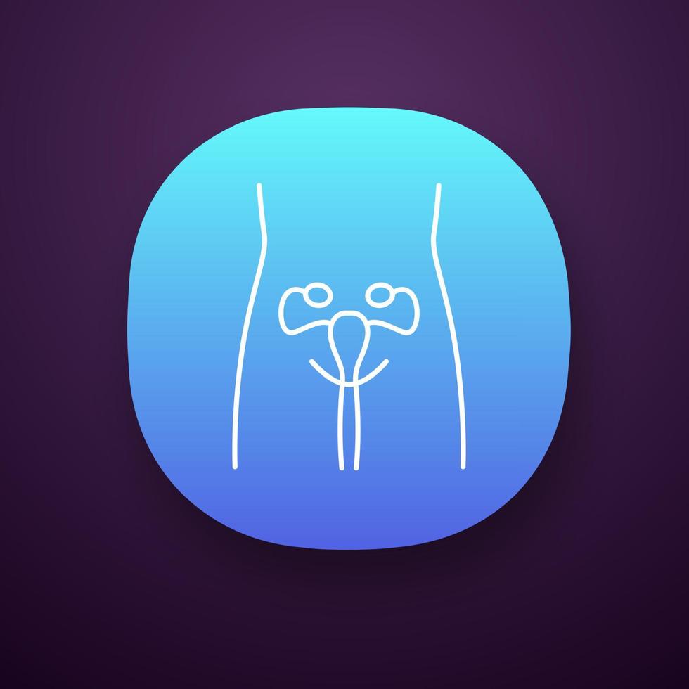 icône de l'application du système reproducteur des femmes en bonne santé. organe humain en bonne santé. la fertilité. santé des femmes saines. interface utilisateur ui ux. application web ou mobile. illustration vectorielle isolée vecteur