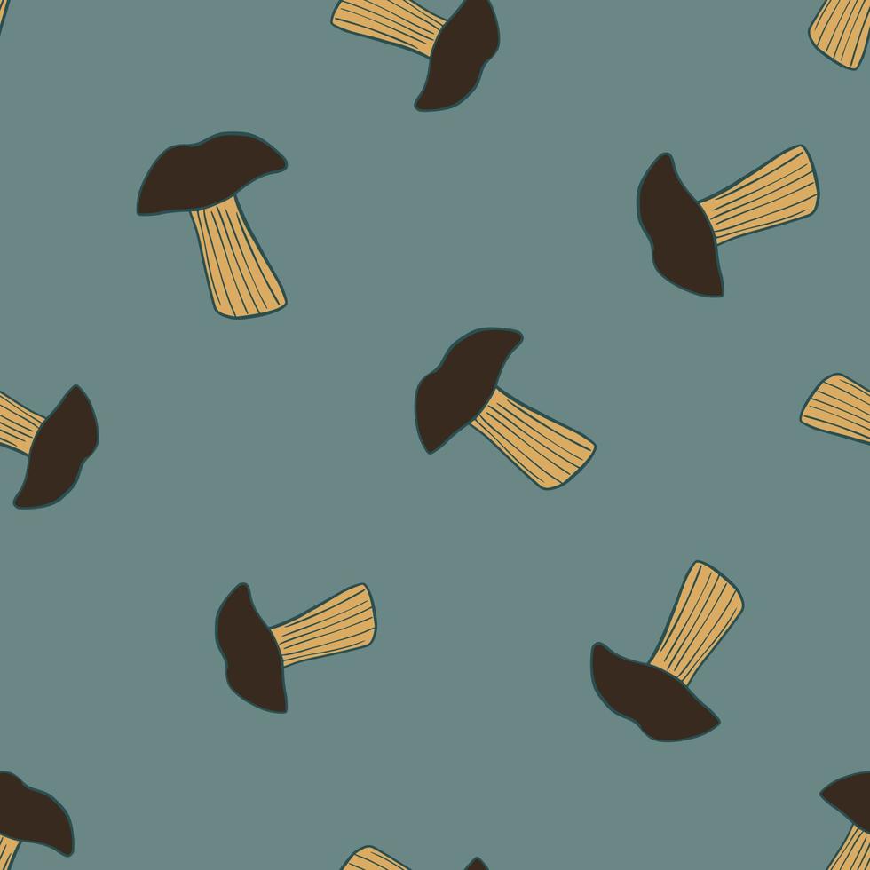 modèle sans couture avec champignons. fond de légume d'automne de la forêt dans un style doodle. vecteur