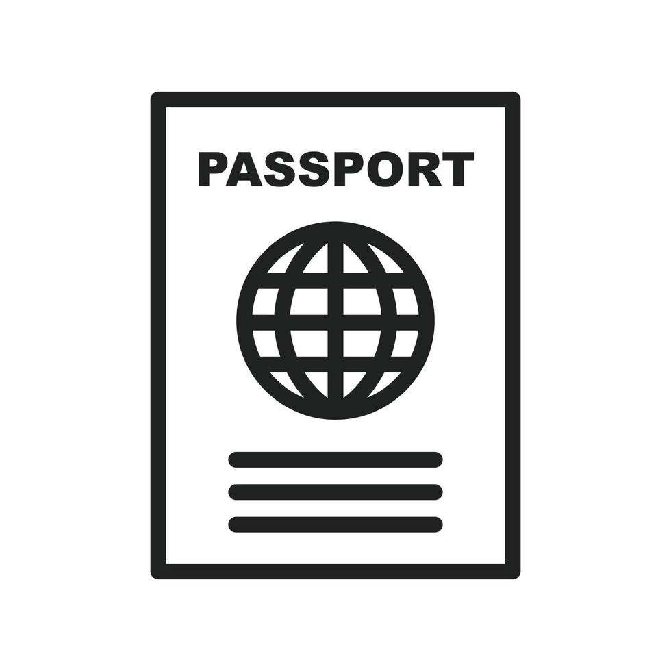 icône de ligne de passeport vecteur