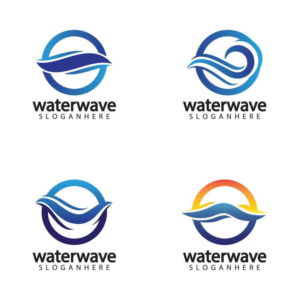 modèle de conception de logo de vague d'eau vecteur